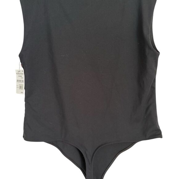 NWT Open Edit Black Bodysuit High Neck Sleeveless - Picture 4 of 6